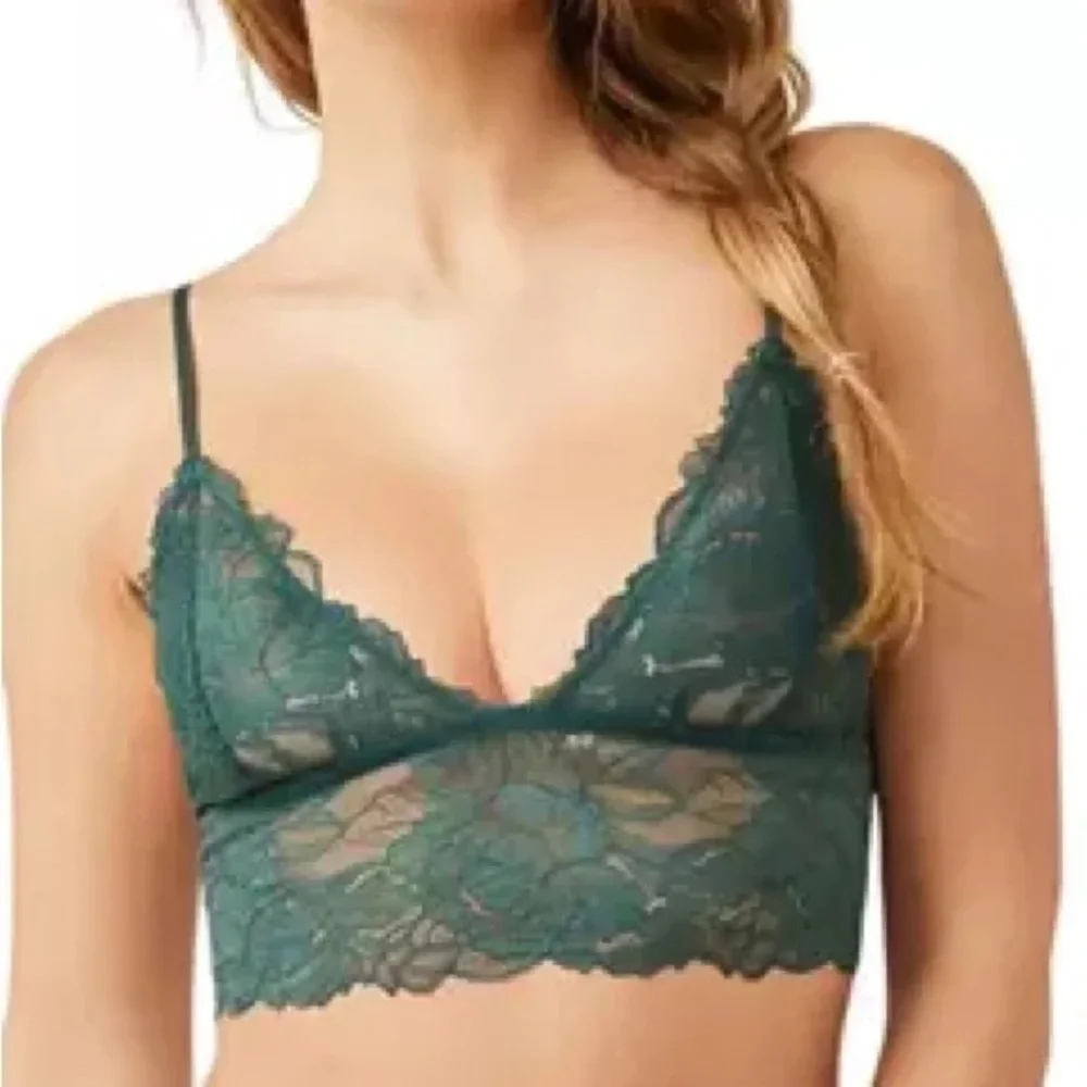 Free People | Everyday Lace Longline Bra Evergreen Various Sizes Available